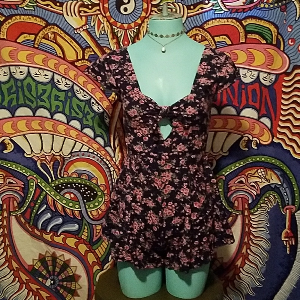 Blue and pink romper